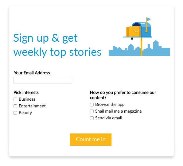 email marketing subscription form