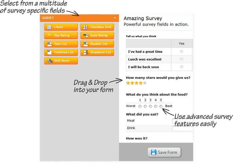 survey conversion survey specific fields