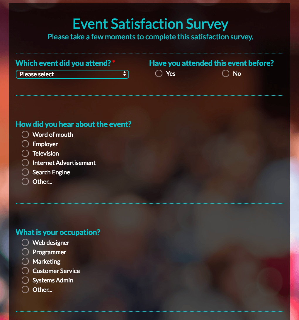 customer satisfaction form