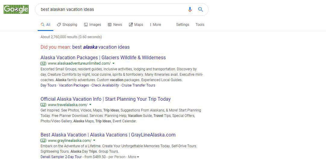 travel agency website long tail keywords