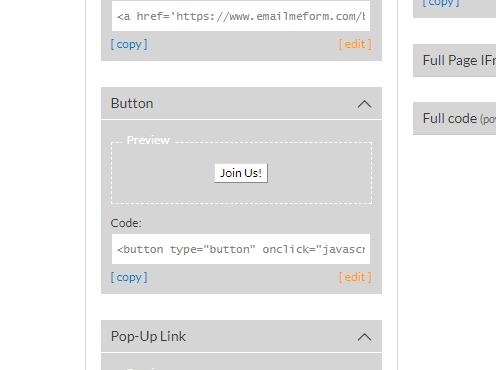 web form share button
